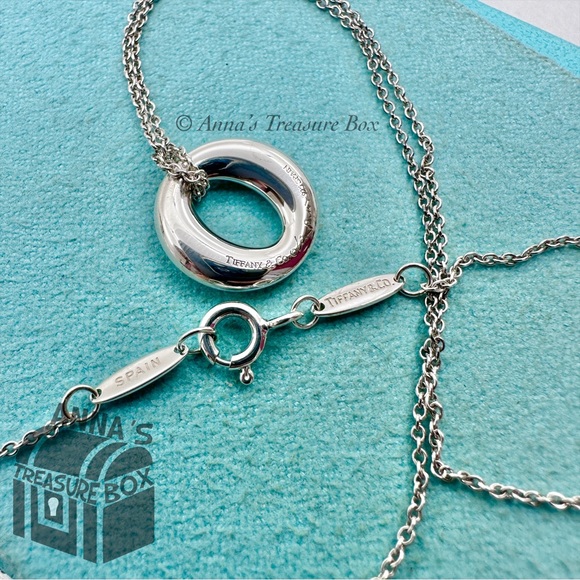 Tiffany & Co. 925 Silver Elsa Peretti Sevillana 16" Necklace (box, pouch, ribbon - Picture 7 of 8